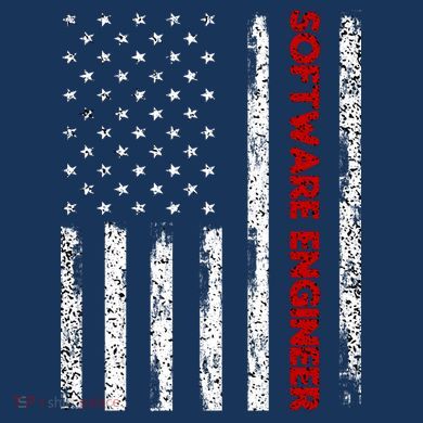 Software Engineer USA Flag Women's Long Sleeve Shirt