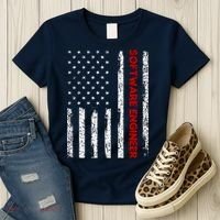 Software Engineer USA Flag Women's T-Shirt thumb 3
