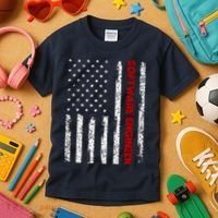 Software Engineer USA Flag Kids T-Shirt thumb 3