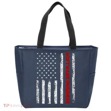 Software Engineer USA Flag Tote Bag
