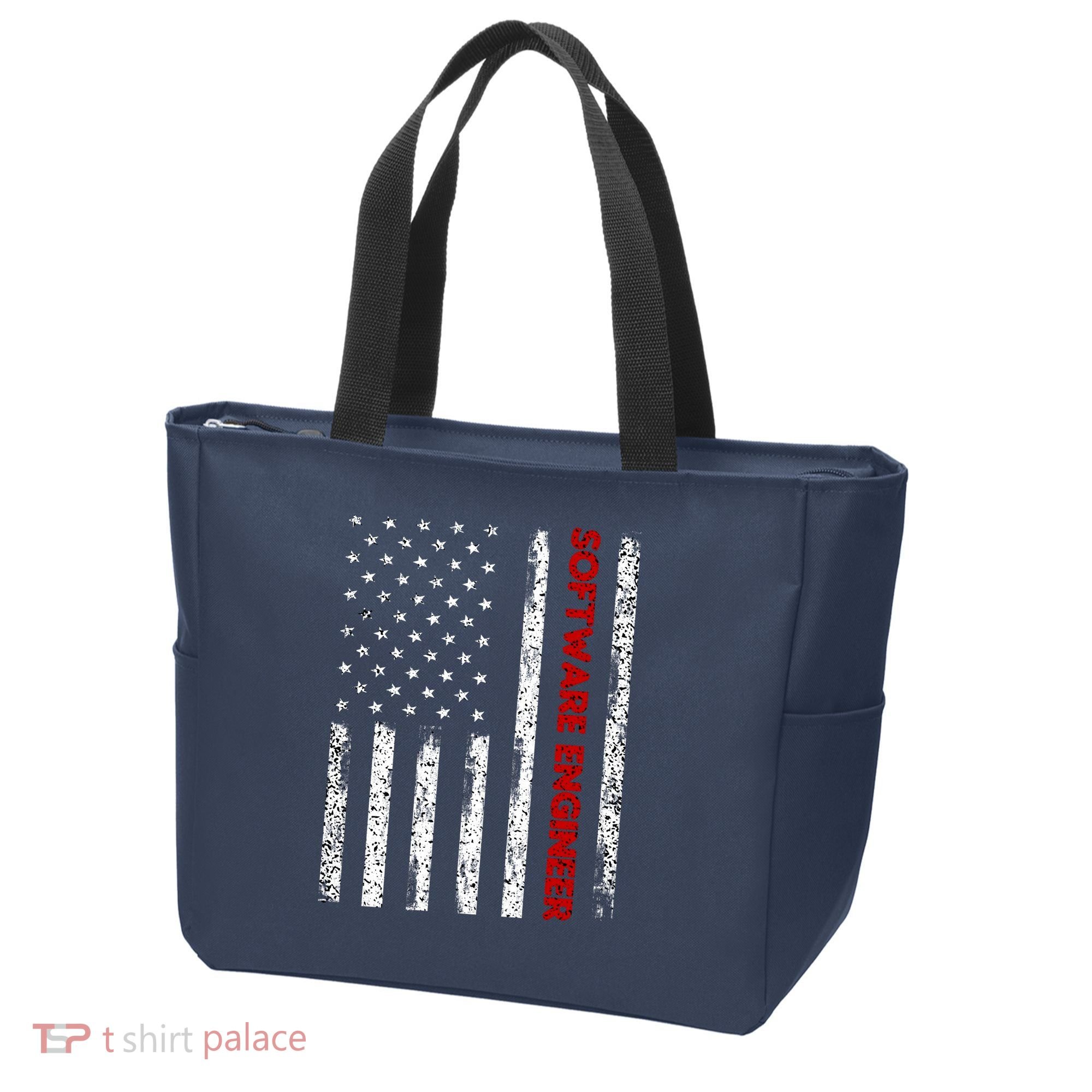Software Engineer USA Flag Tote Bag