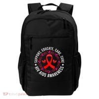 Support Educate World Aids Day Hiv/aids Awareness Red Ribbon Gift Backpack thumb 0