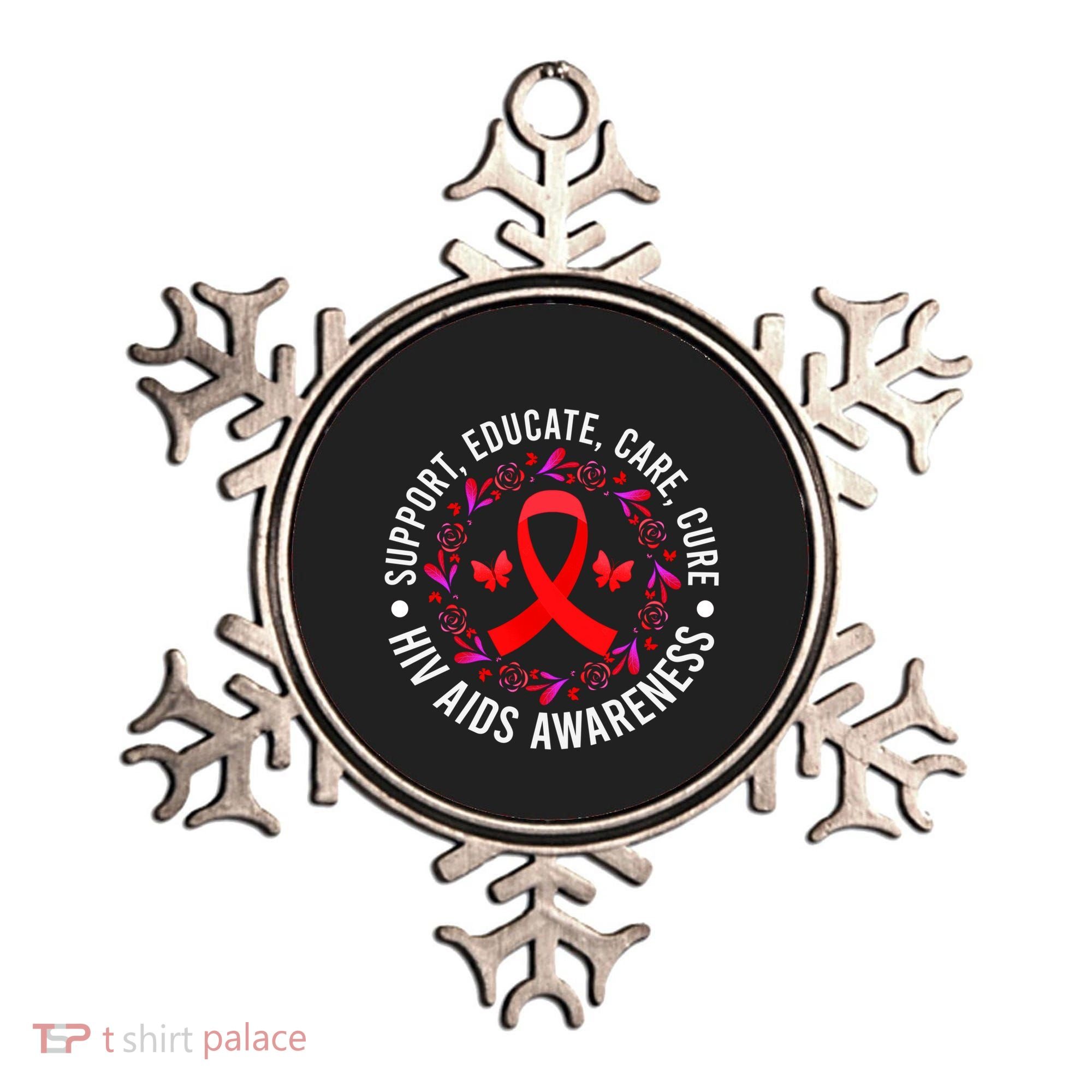 Support Educate World Aids Day Hiv/aids Awareness Red Ribbon Gift Ornament