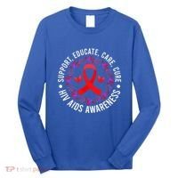 Support Educate World Aids Day Hiv/aids Awareness Red Ribbon Gift Long Sleeve Shirt thumb 0