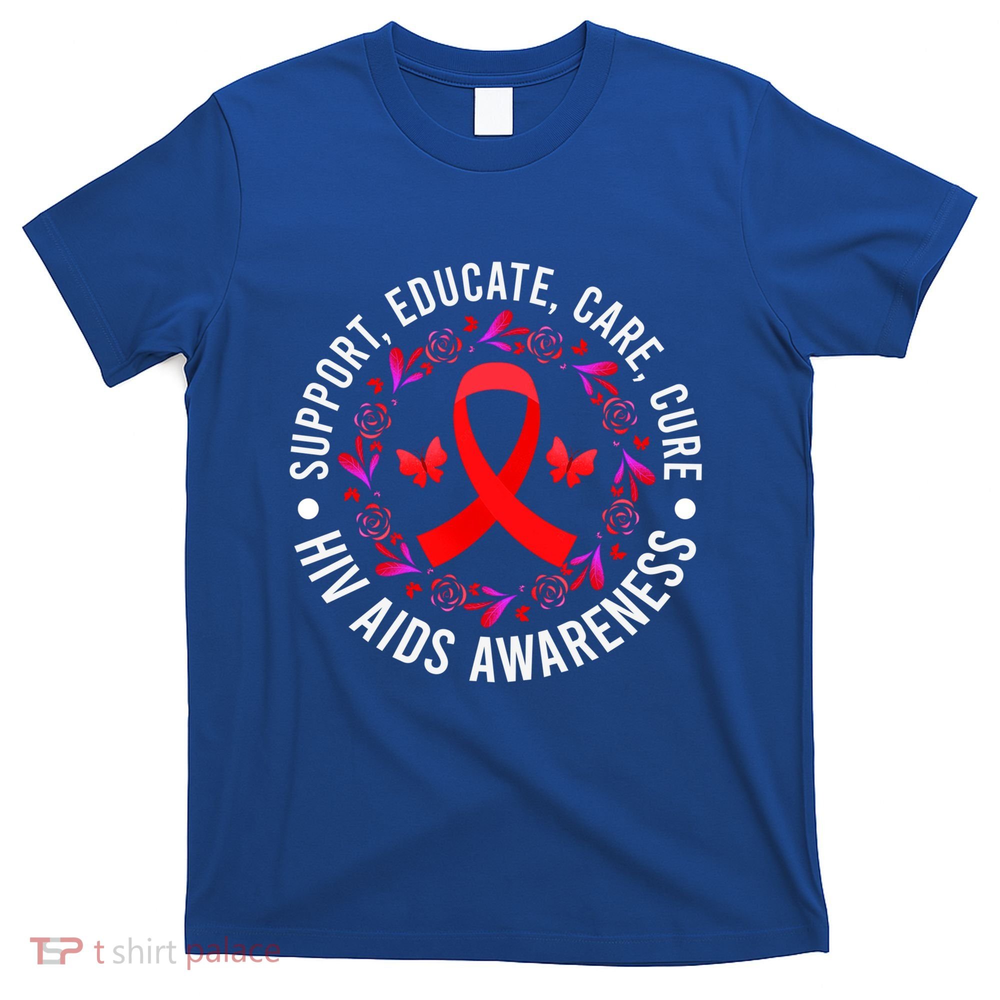 Support Educate World Aids Day Hiv/aids Awareness Red Ribbon Gift T-Shirt