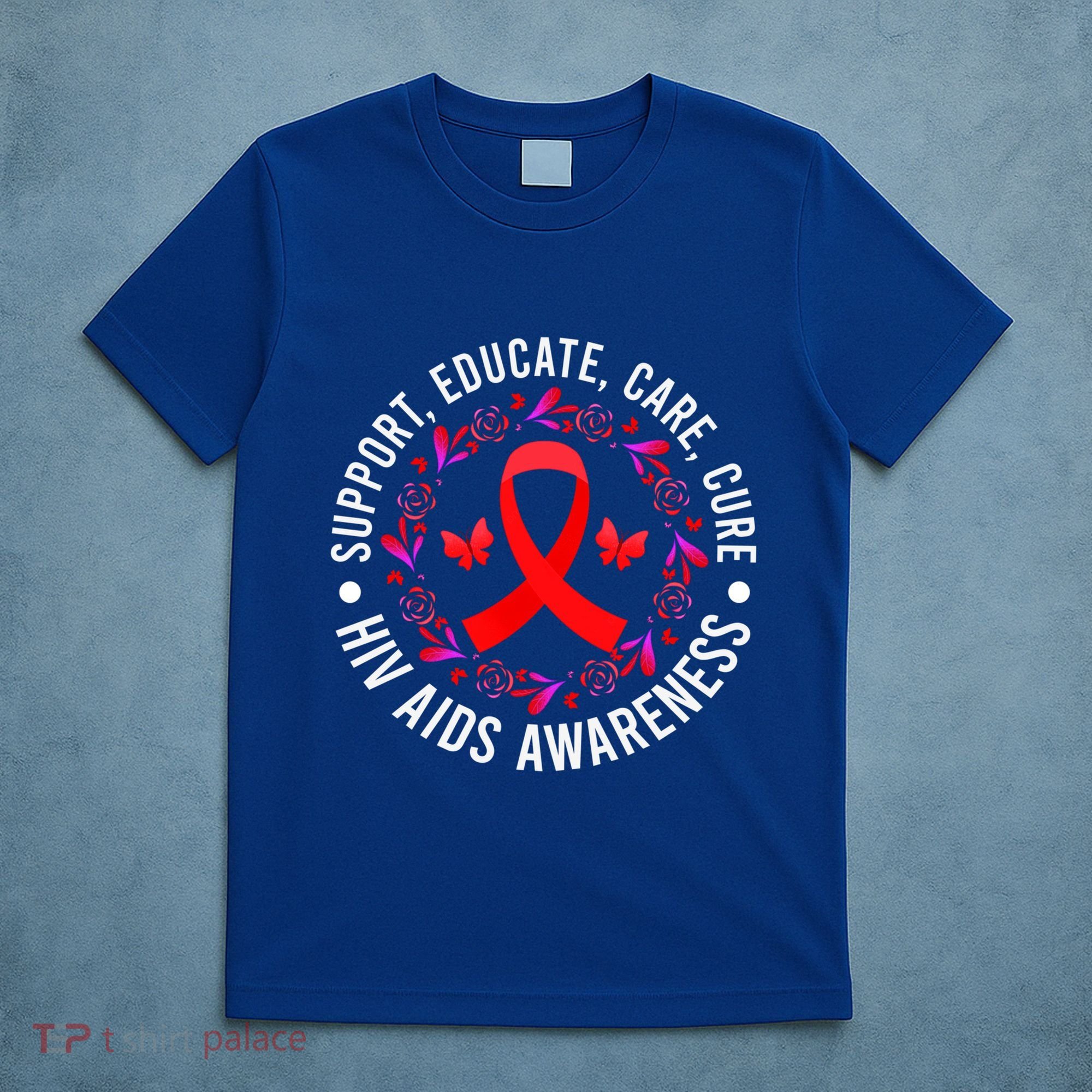 Support Educate World Aids Day Hiv/aids Awareness Red Ribbon Gift T-Shirt