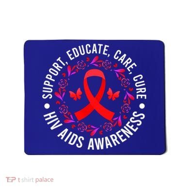 Support Educate World Aids Day Hiv/aids Awareness Red Ribbon Gift Mousepad