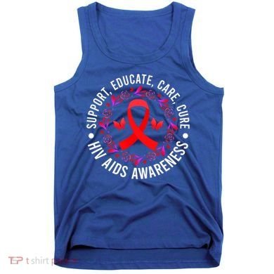 Support Educate World Aids Day Hiv/aids Awareness Red Ribbon Gift Tank Top