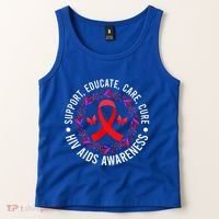 Support Educate World Aids Day Hiv/aids Awareness Red Ribbon Gift Tank Top thumb 2
