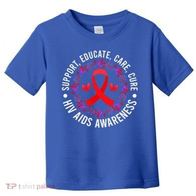 Support Educate World Aids Day Hiv/aids Awareness Red Ribbon Gift Toddler T-Shirt