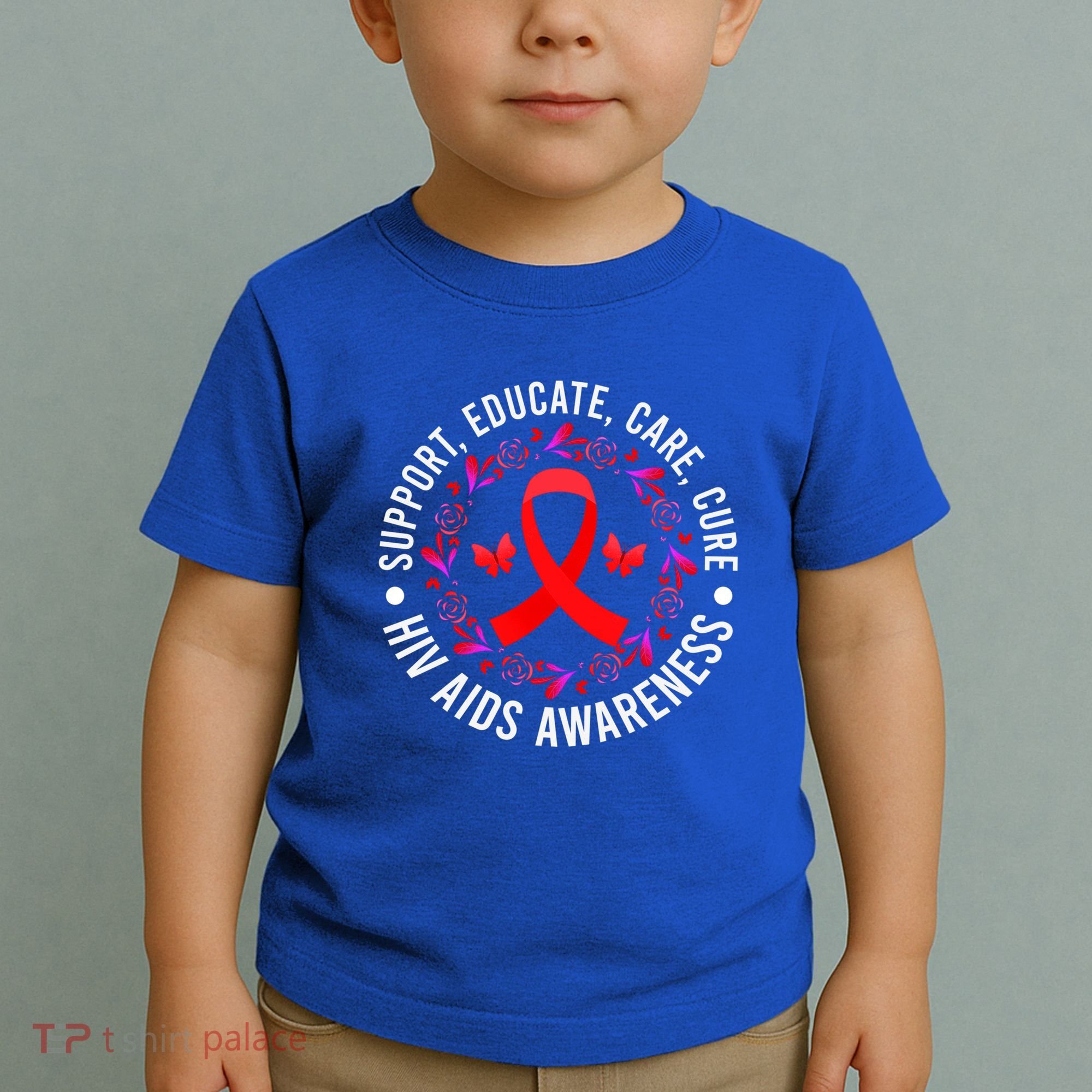 Support Educate World Aids Day Hiv/aids Awareness Red Ribbon Gift Toddler T-Shirt