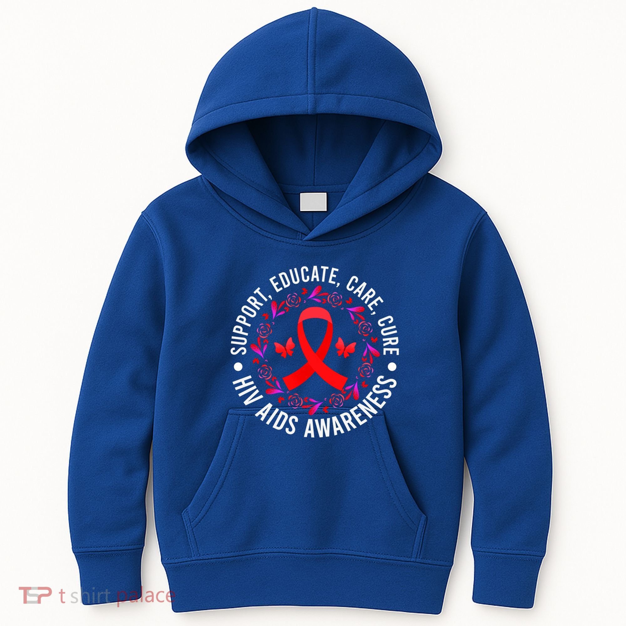Support Educate World Aids Day Hiv/aids Awareness Red Ribbon Gift Kids Hoodie