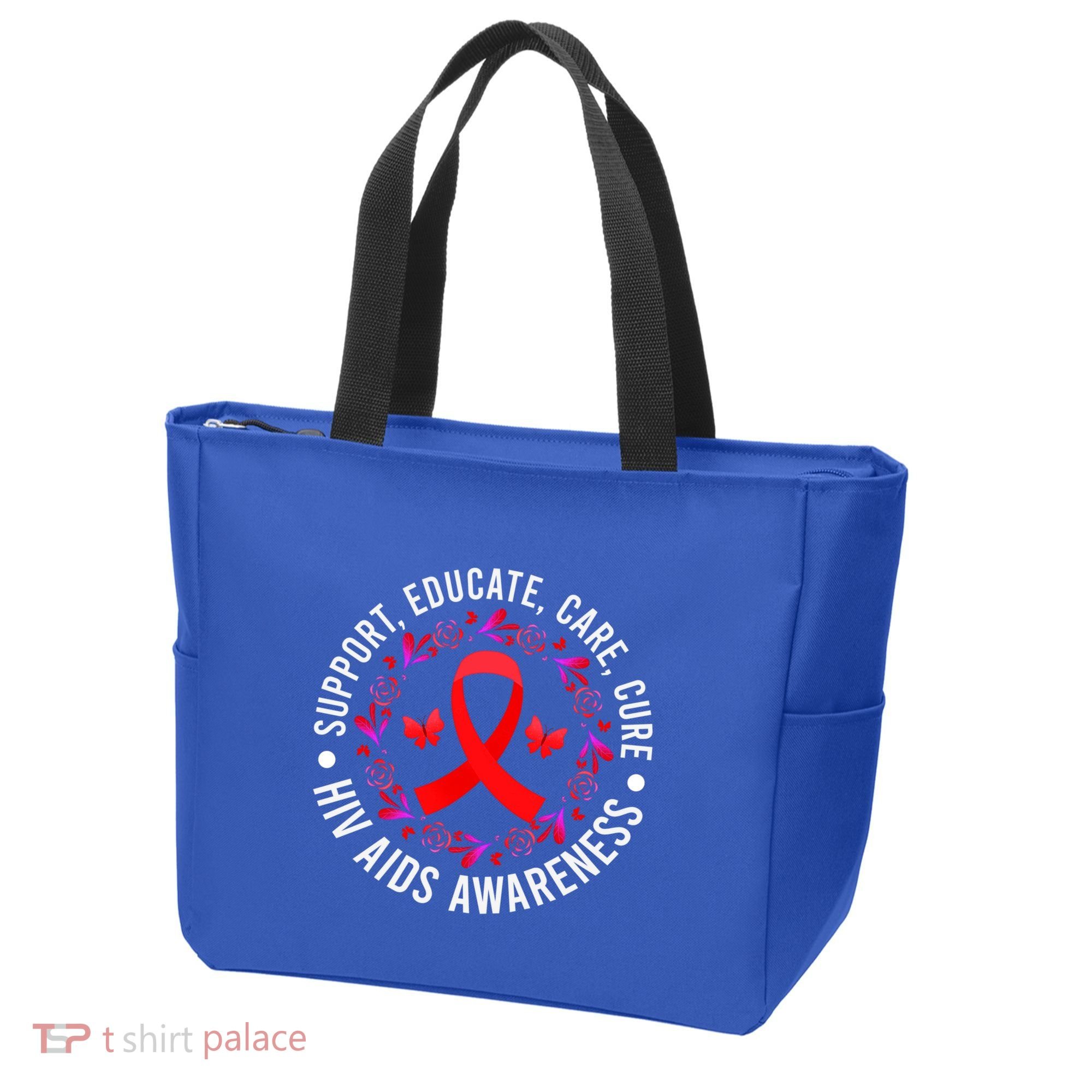 Support Educate World Aids Day Hiv/aids Awareness Red Ribbon Gift Tote Bag