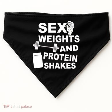 Sex Weights Protein Shakes USA-Made Doggie Bandana
