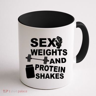 Sex Weights Protein Shakes Coffee Mug back