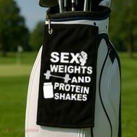 Sex Weights Protein Shakes Golf Towel thumb 2