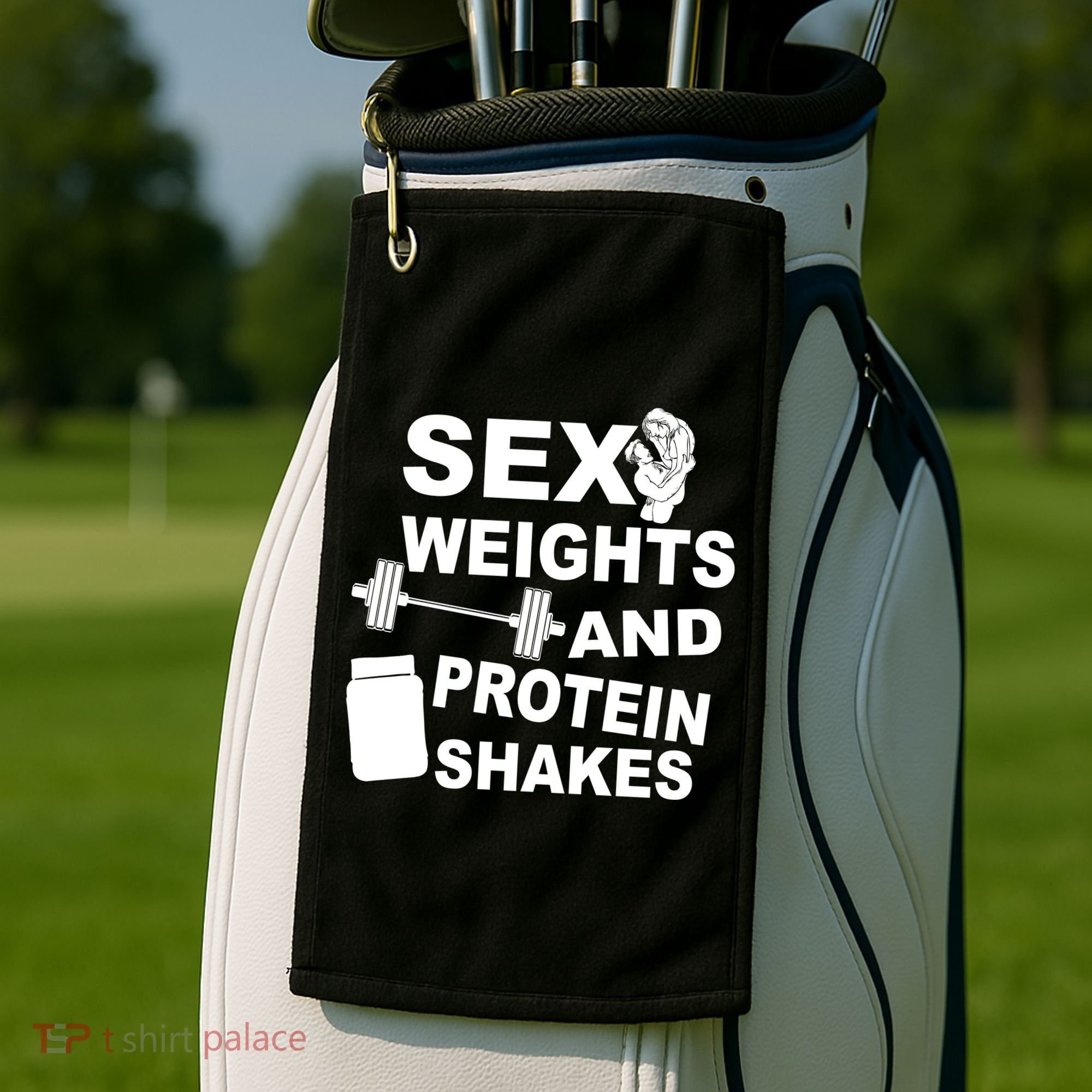 Sex Weights Protein Shakes Golf Towel
