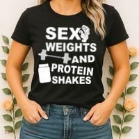Sex Weights Protein Shakes Women's T-Shirt thumb 2