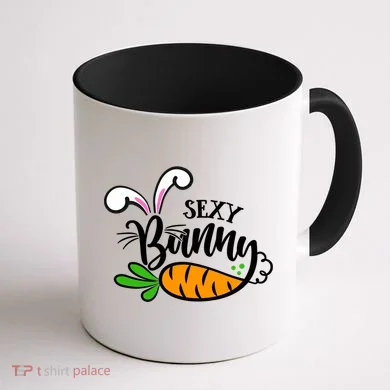Sexy Bunny Funny Easter Coffee Mug back
