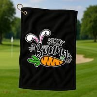 Sexy Bunny Funny Easter Golf Towel thumb 1