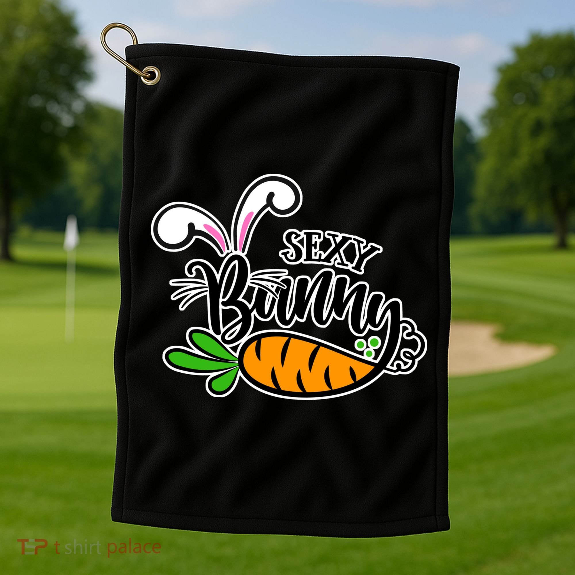 Sexy Bunny Funny Easter Golf Towel