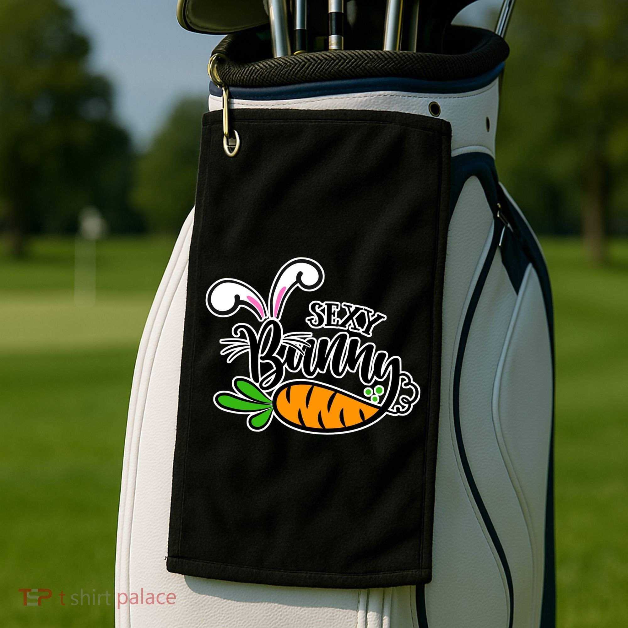 Sexy Bunny Funny Easter Golf Towel