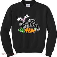 Sexy Bunny Funny Easter Kids Sweatshirt thumb 0