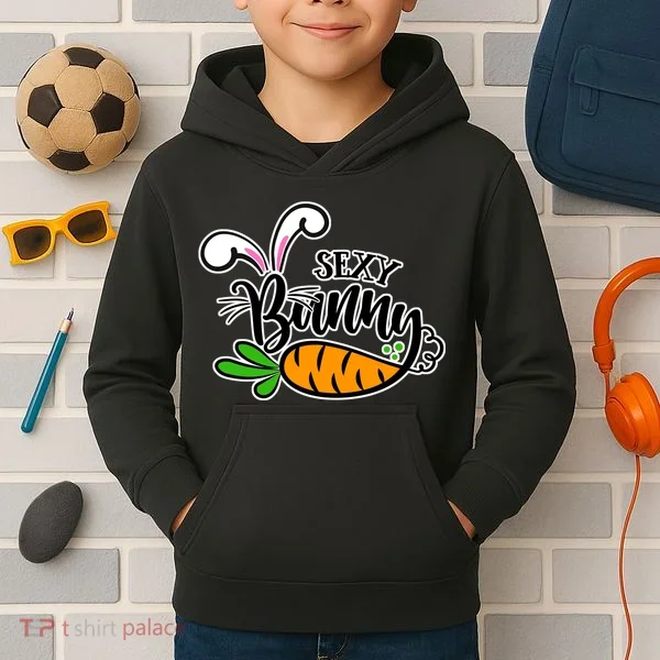 Sexy Bunny Funny Easter Kids Hoodie