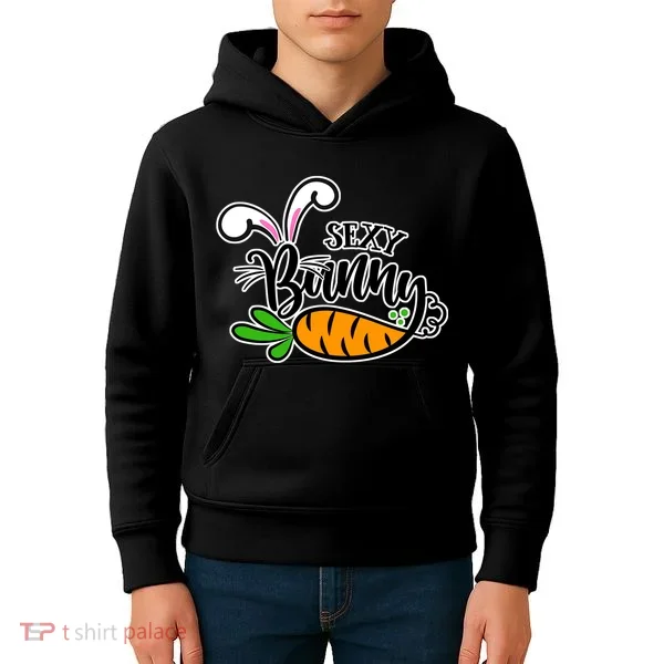 Sexy Bunny Funny Easter Kids Hoodie