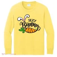 Sexy Bunny Funny Easter Kids Long Sleeve Shirt thumb 0