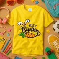 Sexy Bunny Funny Easter Kids T-Shirt thumb 3