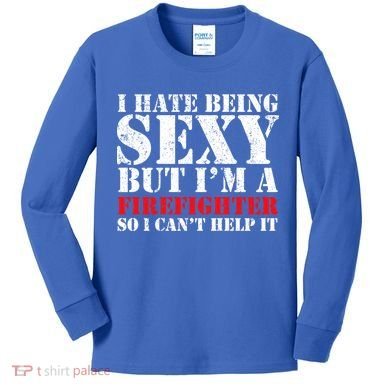 Sexy Firefighter  Kids Long Sleeve Shirt