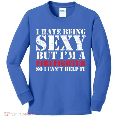 Sexy Firefighter Kids Long Sleeve Shirt
