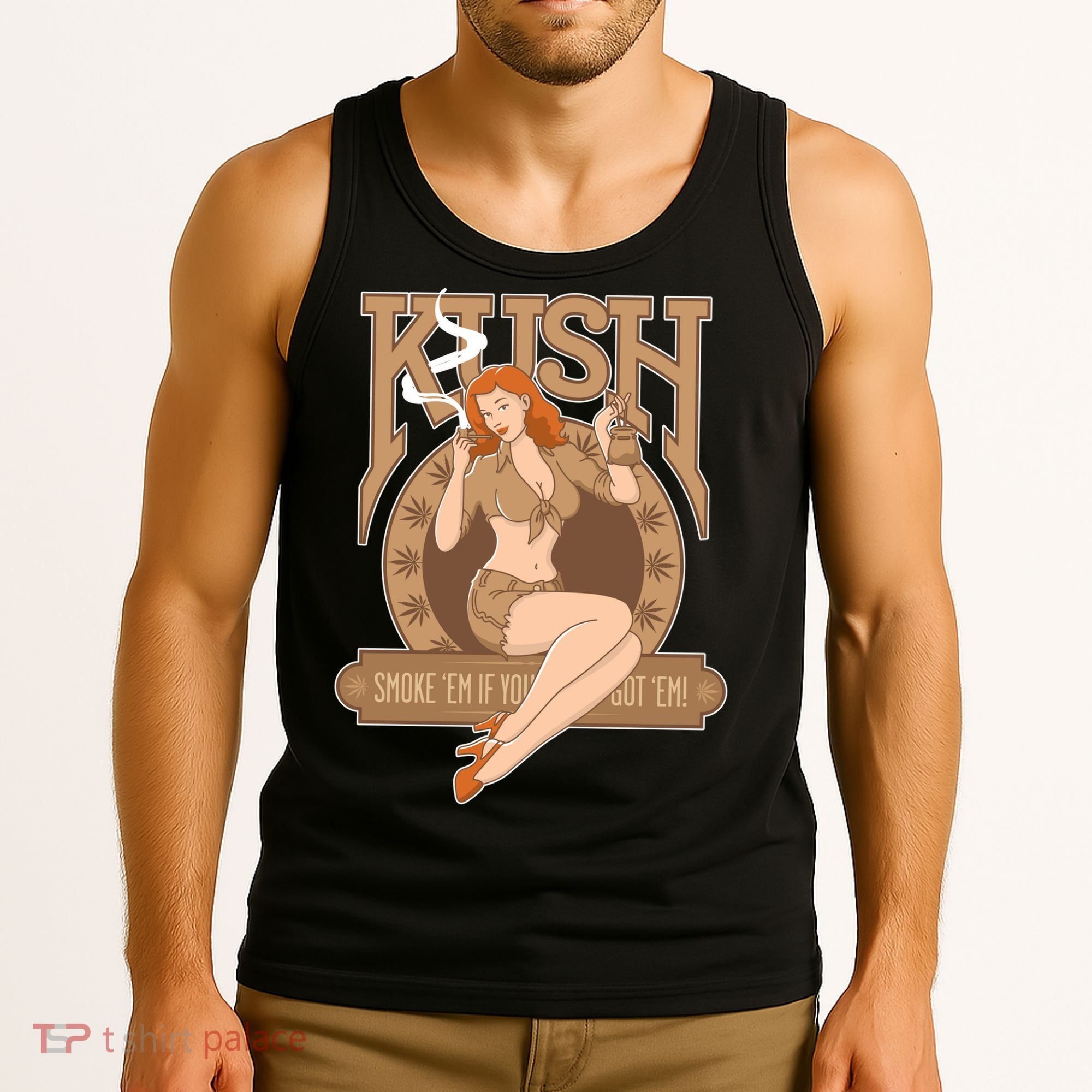 Sexy Lady Kush Smoke Marijuana Tank Top