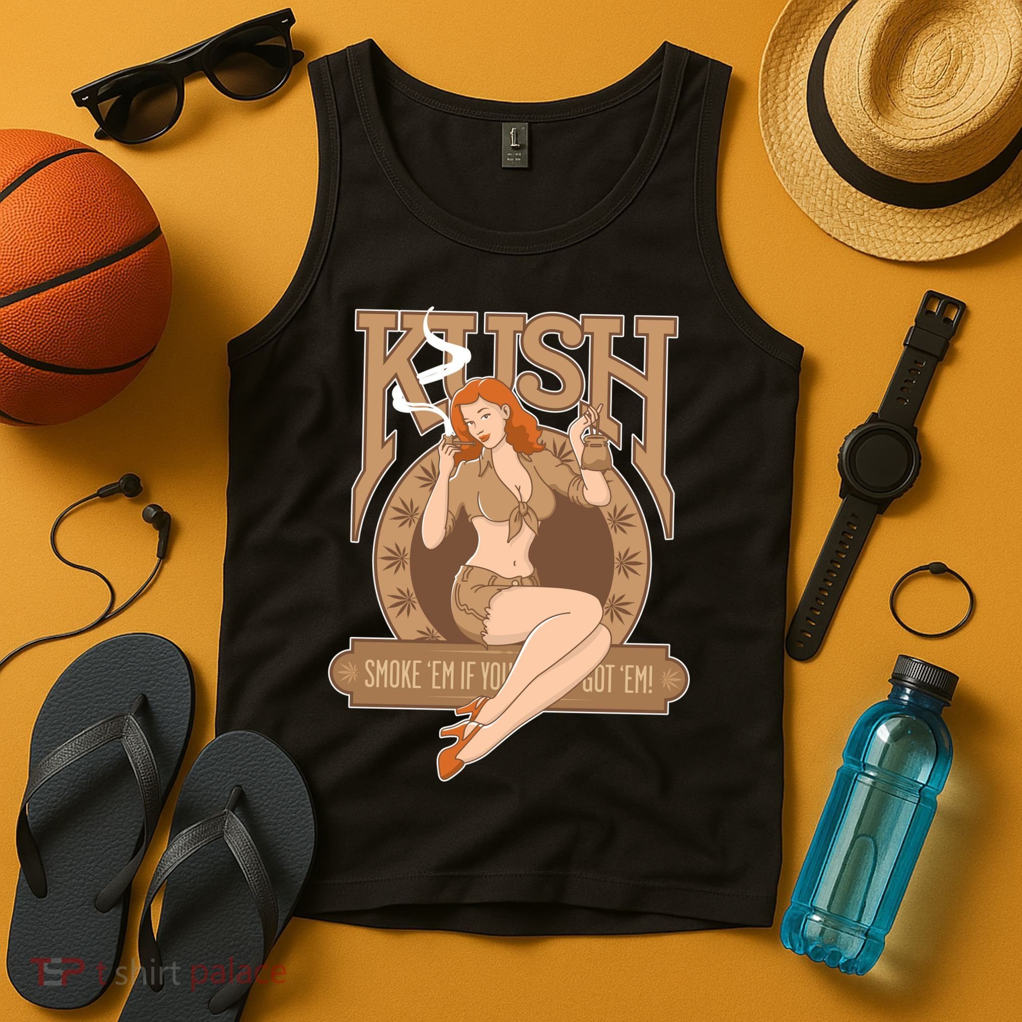 Sexy Lady Kush Smoke Marijuana Tank Top