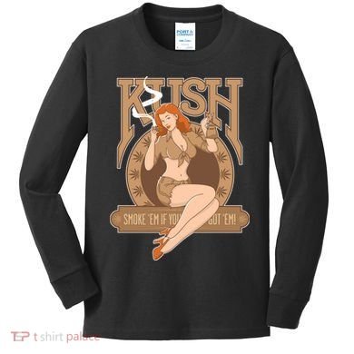 Sexy Lady Kush Smoke Marijuana Kids Long Sleeve Shirt