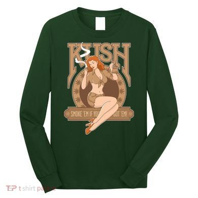 Sexy Lady Kush Smoke Marijuana Long Sleeve Shirt