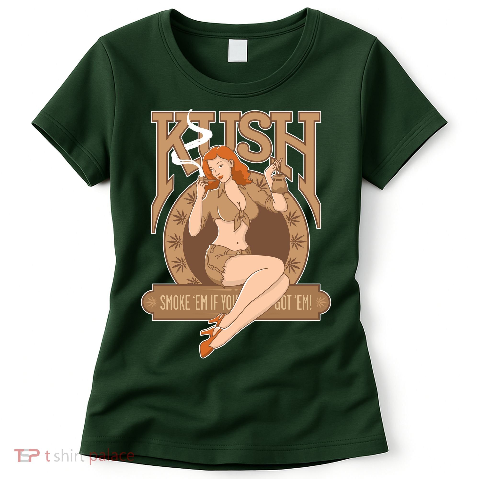 Sexy Lady Kush Smoke Marijuana Women's T-Shirt