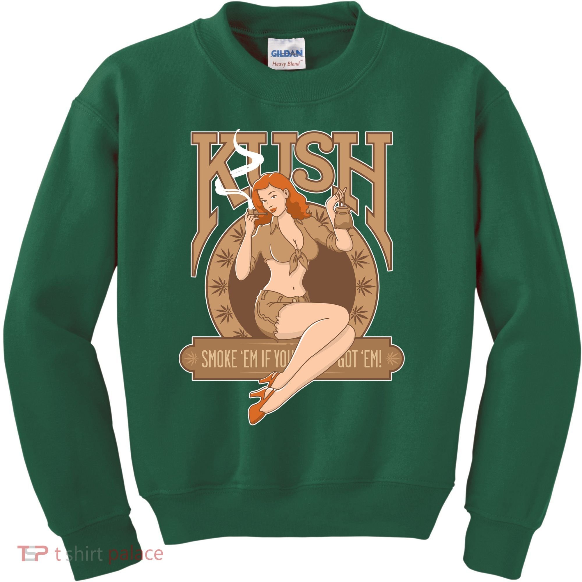 Sexy Lady Kush Smoke Marijuana Kids Sweatshirt