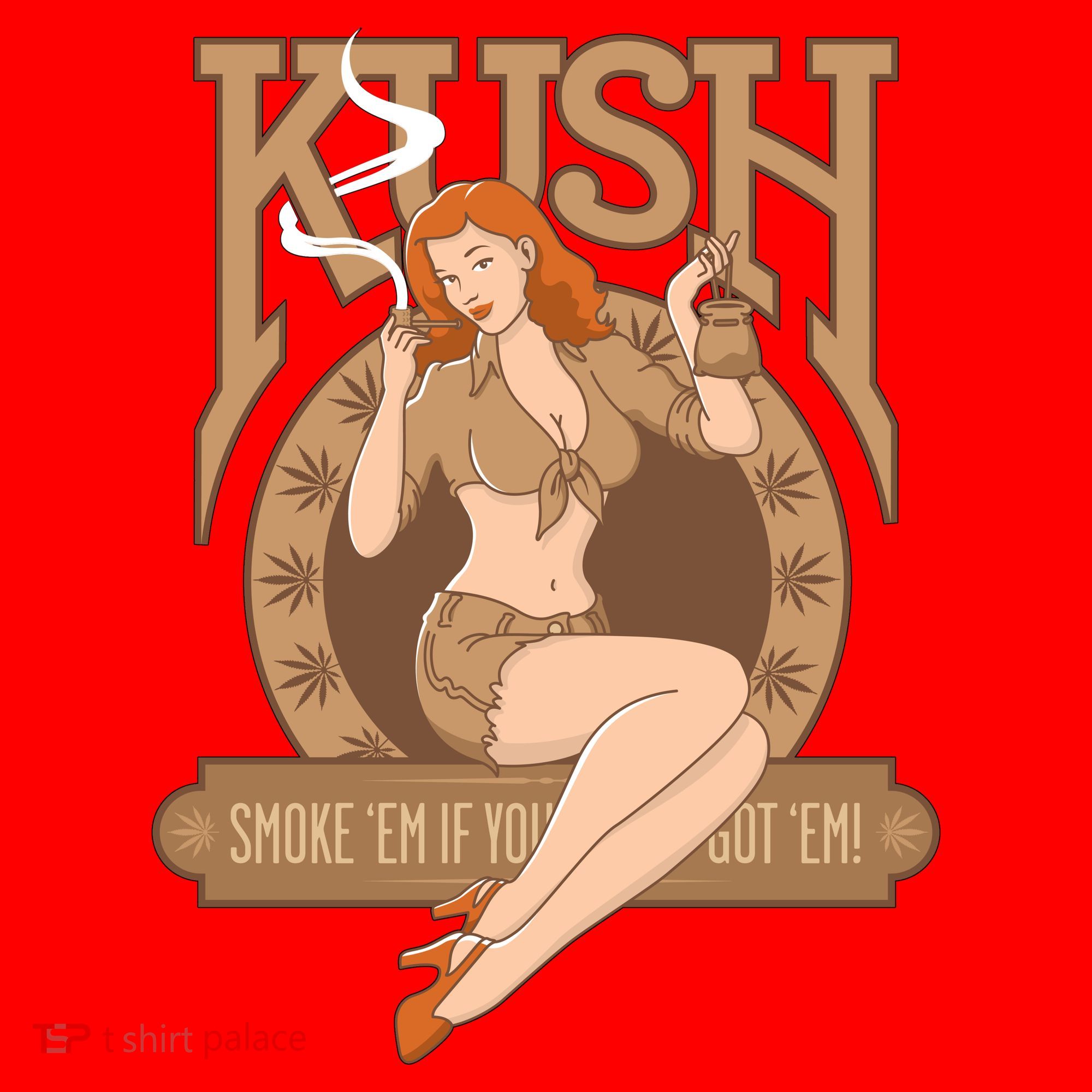 Sexy Lady Kush Smoke Marijuana Santa Hat
