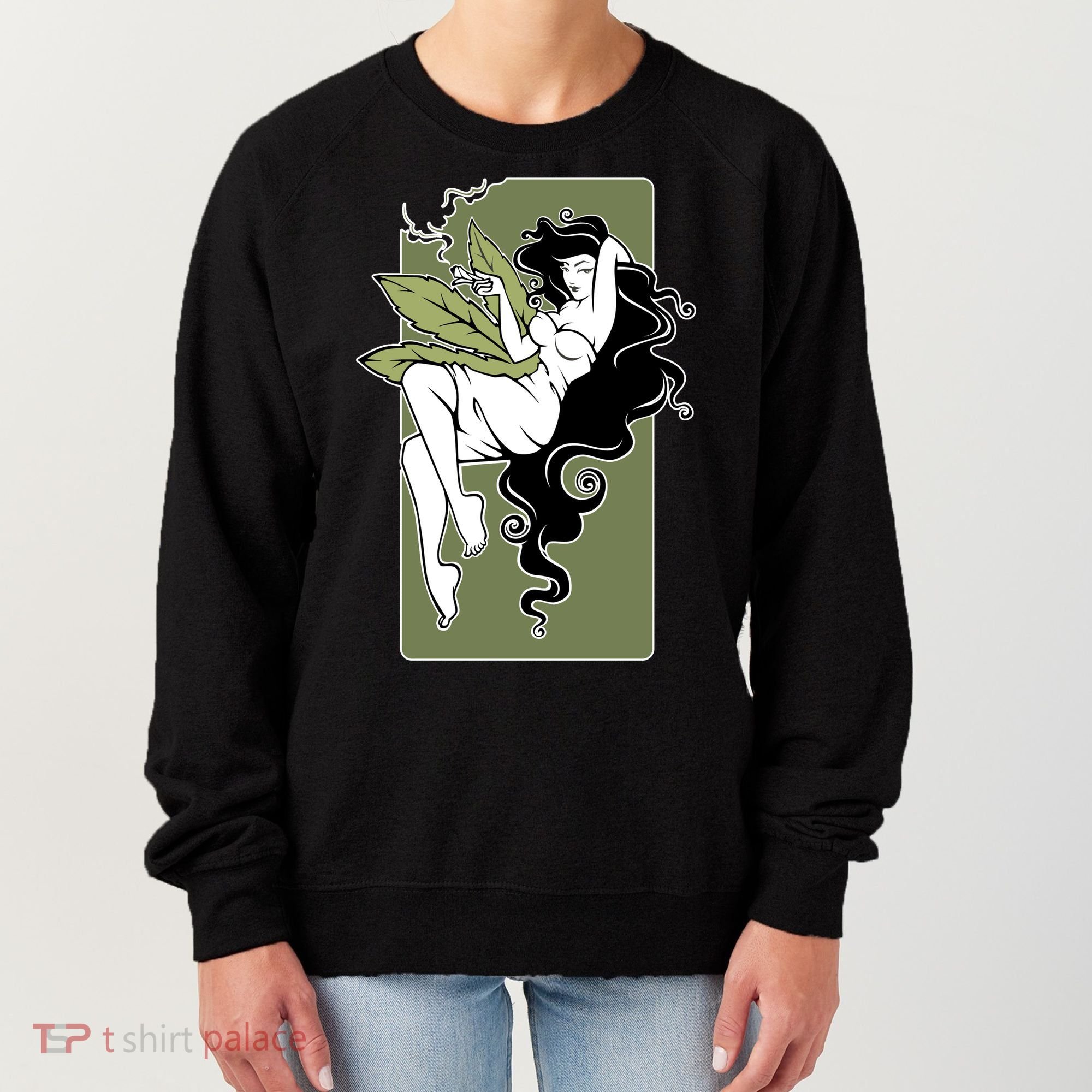 Sexy Lady Smoking Cannabis Dress Women's Sweatshirt