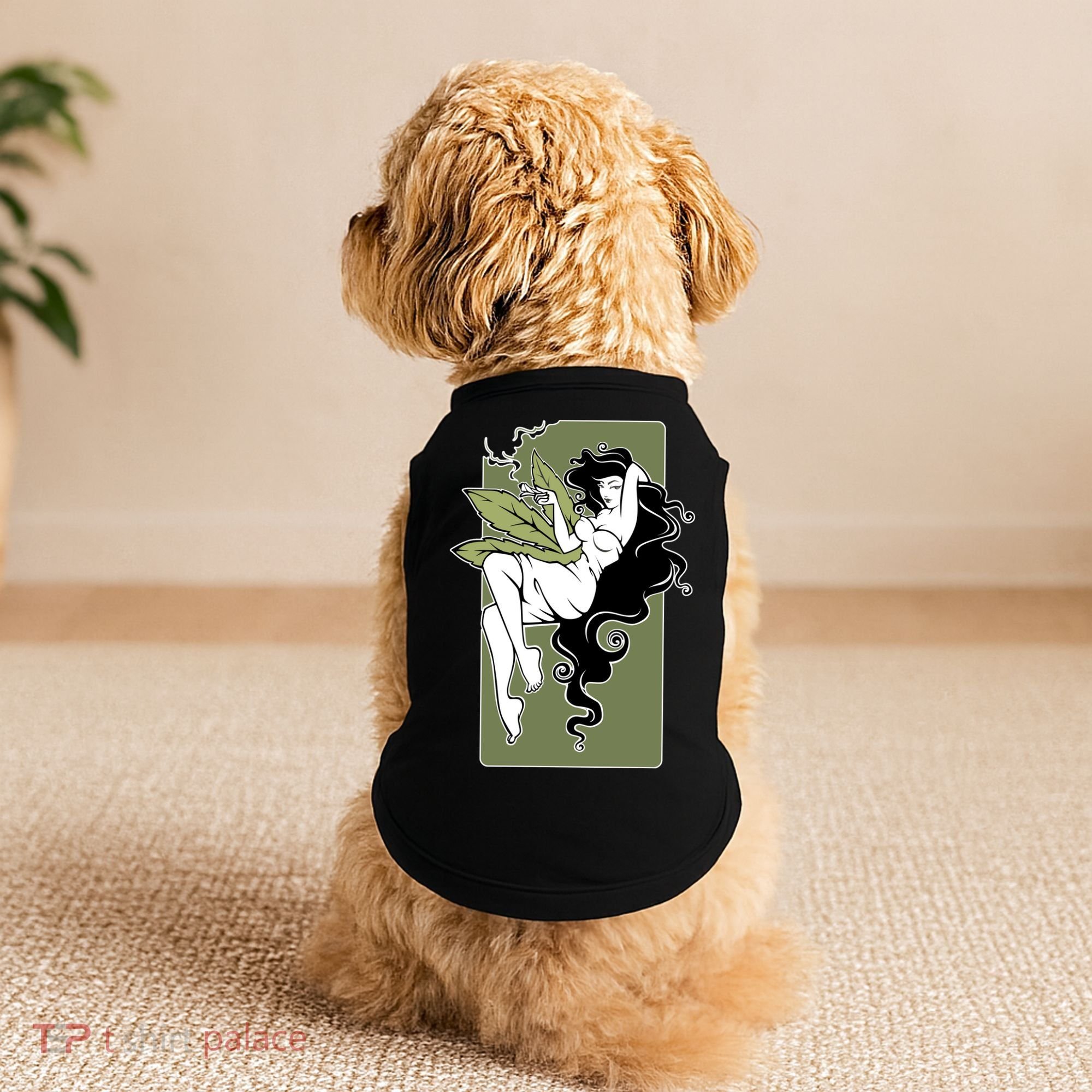 Sexy Lady Smoking Cannabis Dress Doggie Tank