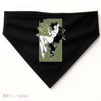 Sexy Lady Smoking Cannabis Dress USA-Made Doggie Bandana thumb 0
