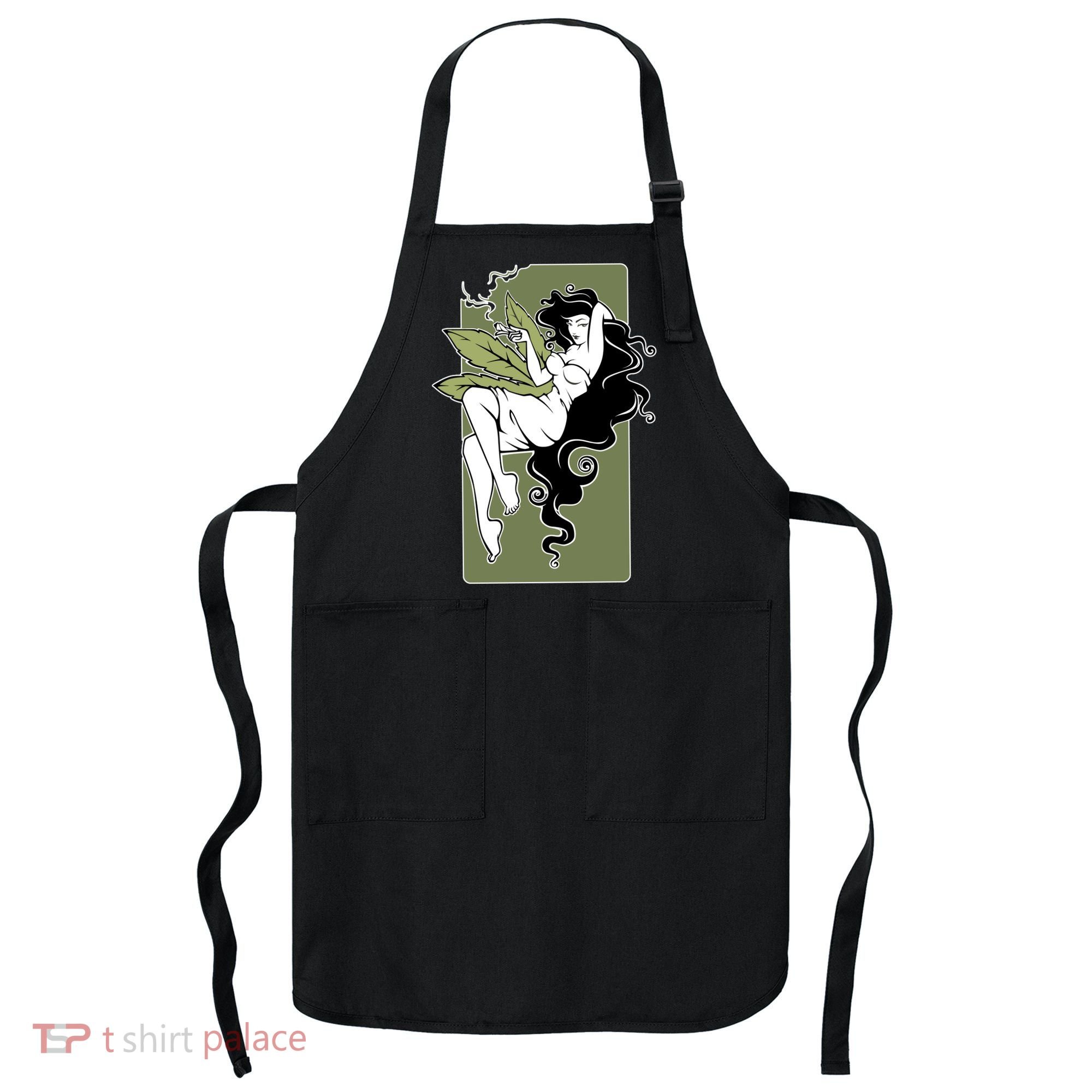 Sexy Lady Smoking Cannabis Dress Apron