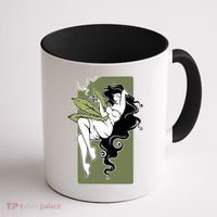 Sexy Lady Smoking Cannabis Dress Coffee Mug thumb 1