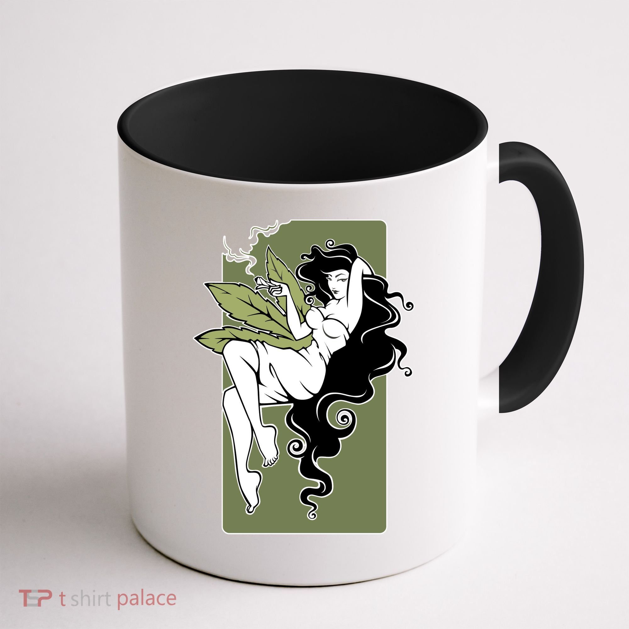 Sexy Lady Smoking Cannabis Dress Coffee Mug
