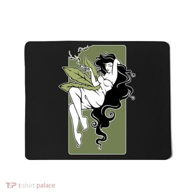 Sexy Lady Smoking Cannabis Dress Mousepad