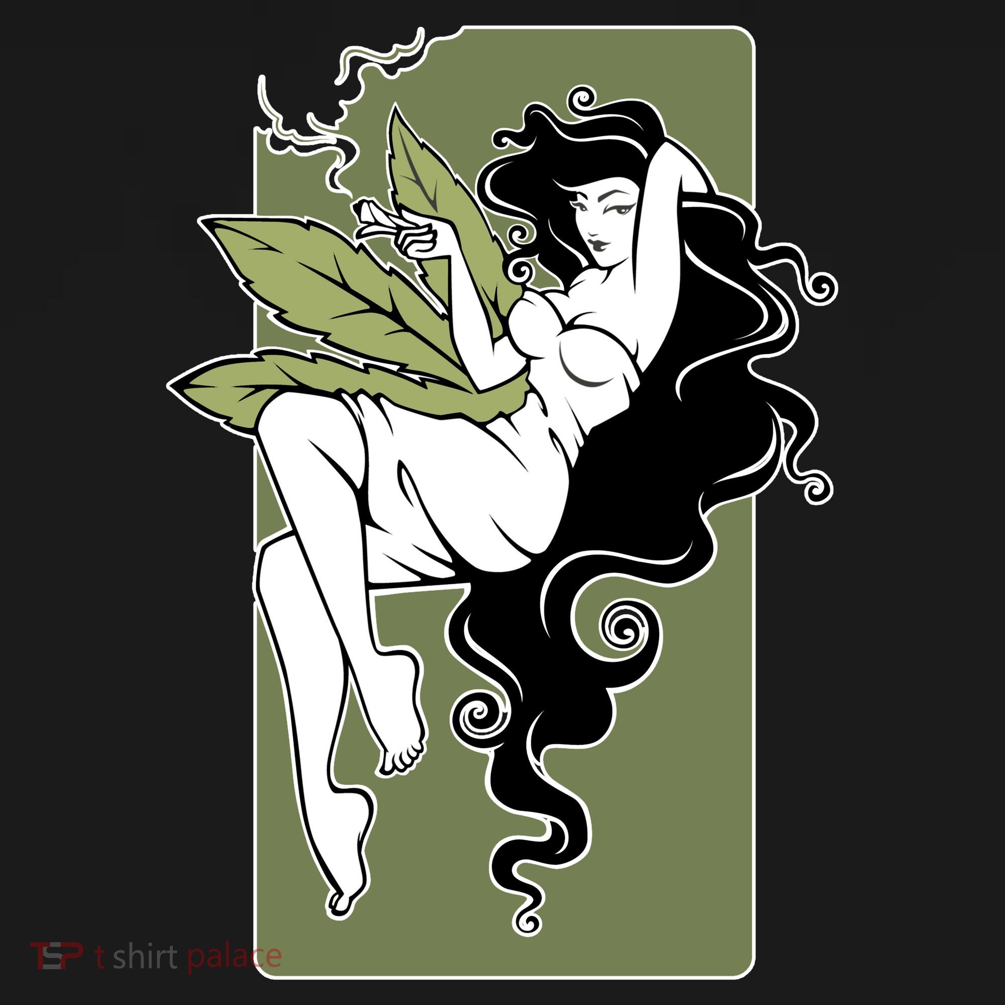 Sexy Lady Smoking Cannabis Dress Mousepad
