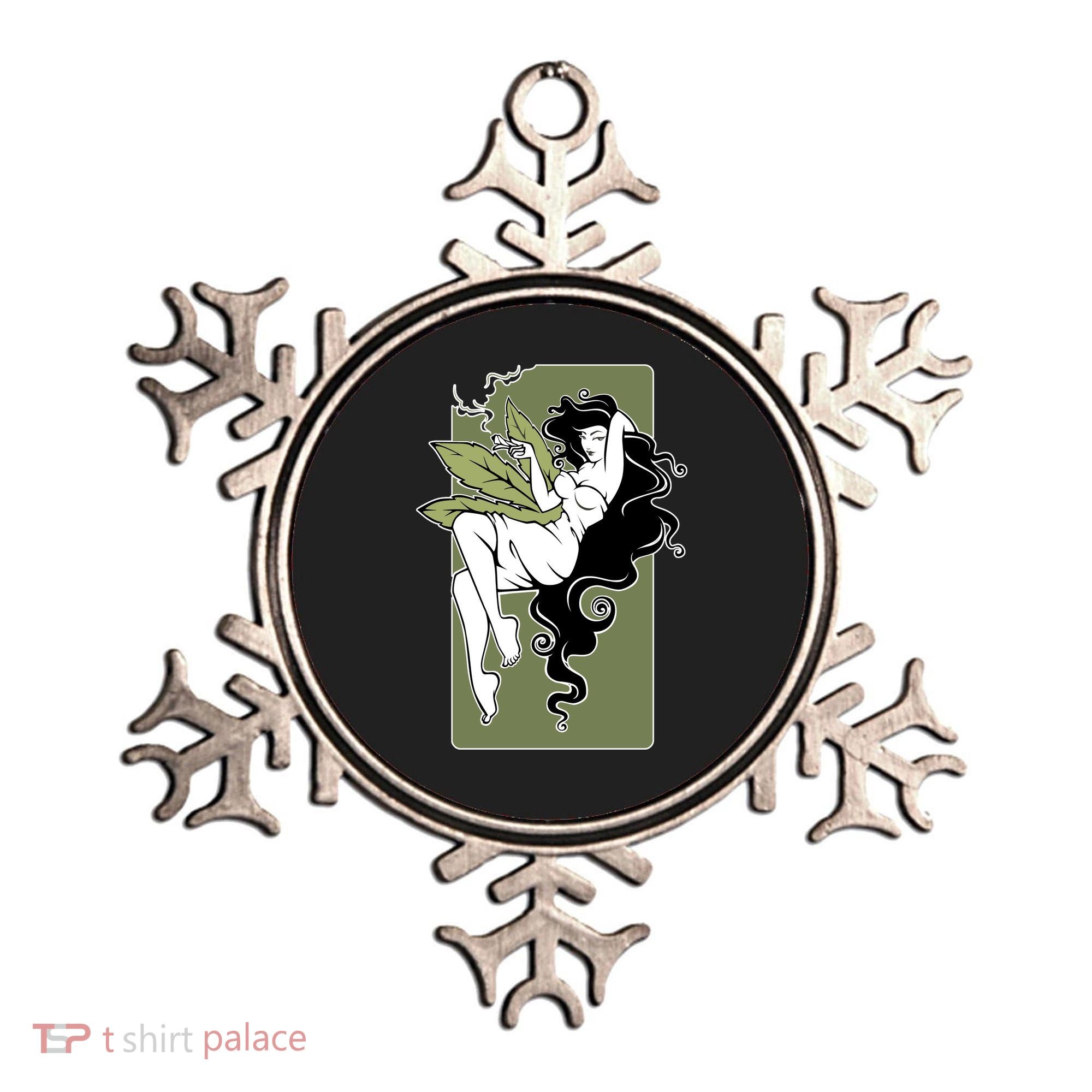 Sexy Lady Smoking Cannabis Dress Ornament