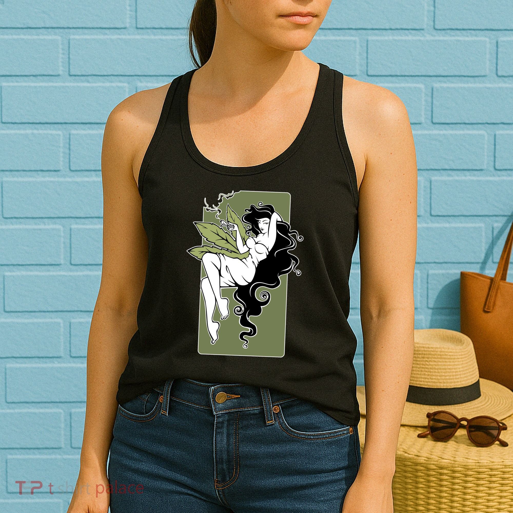 Sexy Lady Smoking Cannabis Dress Women's Tank Top